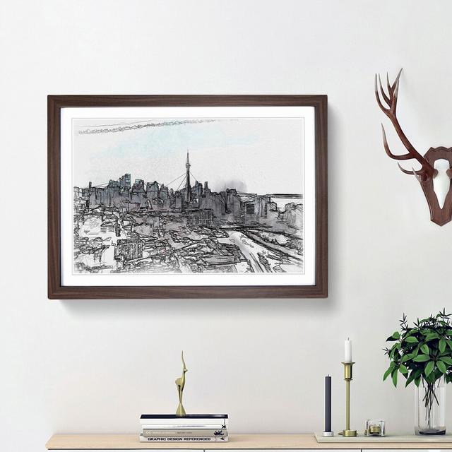 Snowy Toronto in Abstract - Picture Frame Graphic Art Print East Urban Home Frame Option: Walnut Framed, Size: 62cm H x 87cm W x 2cm D on Productcaster.