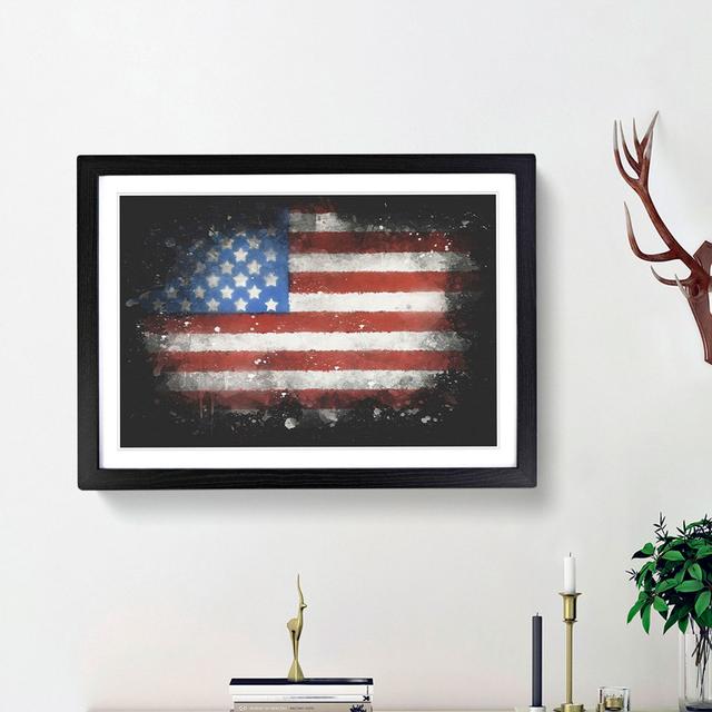 Painted American Flag - Picture Frame Graphic Art Print East Urban Home Frame Option: Black Framed, Size: 33cm H x 45cm W x 2cm D on Productcaster.