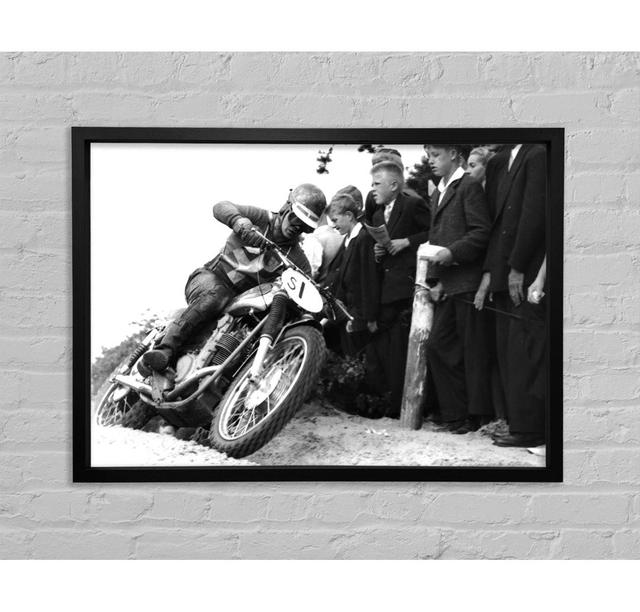 Vintage Motorcross Crowd Number One - Single Picture Frame Art Prints on Canvas Bright Star Size: 100cm H x 141.4cm W x 3.3cm D on Productcaster.