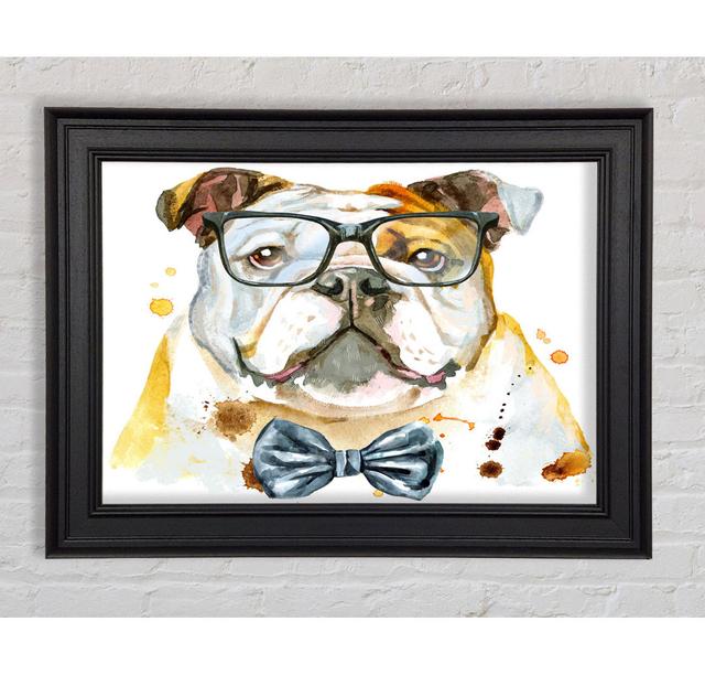 The Bulldog With Glasses Framed Print Happy Larry Size: 29.7cm H x 42cm W on Productcaster.