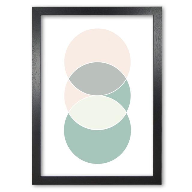 Abstract Circles - Print East Urban Home Format: Black Grain Frame, Size: 42 cm H x 30 cm W x 5 cm D on Productcaster.