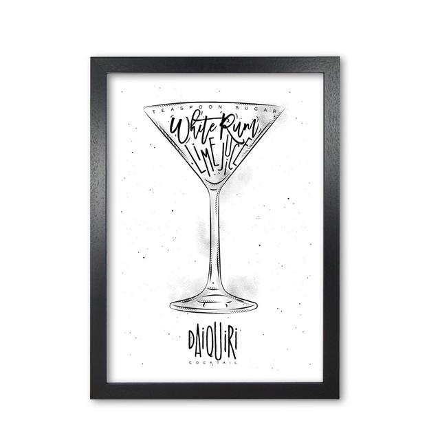 Daiquiri Cocktail - Print East Urban Home Format: Black Grain Frame, Size: 30 cm H x 21 cm W x 5 cm D on Productcaster.