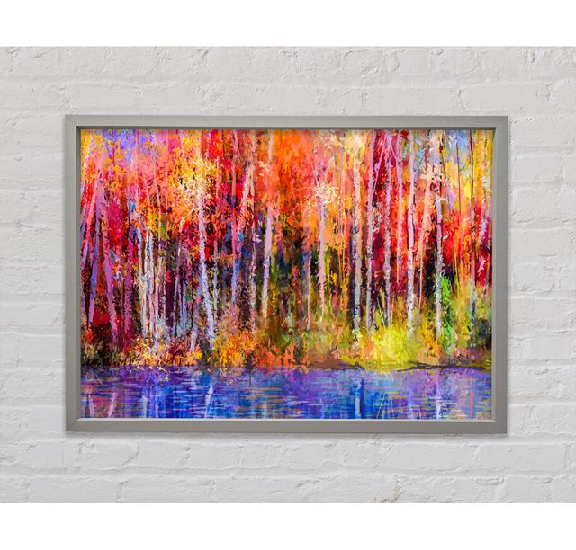 Abstract Forest Colour Strokes Framed Print Bright Star Size: 100.1cm H x 141.4cm W on Productcaster.