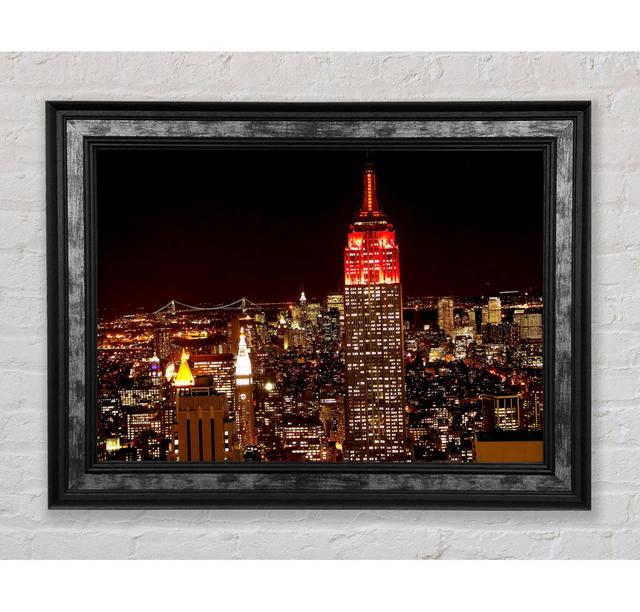 New York Empire State Red Top - Single Picture Frame Art Prints Bright Star Size: 42cm H x 59.7cm W x 8cm D on Productcaster.