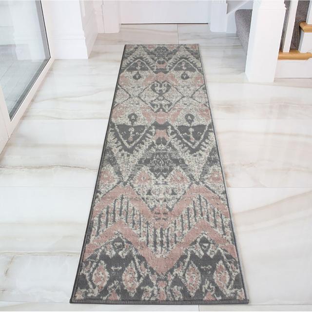 Rug in Blush Pink by World Menagerie, Rug Size: Runner 60 x 240cm on Productcaster.