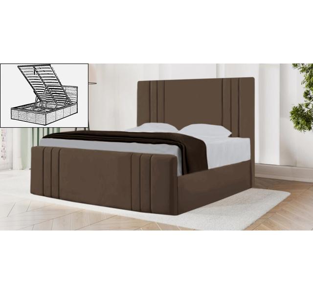 Annisten Storage Bed Canora Grey Size: Double (150 x 211 cm), Colour: Brown on Productcaster.