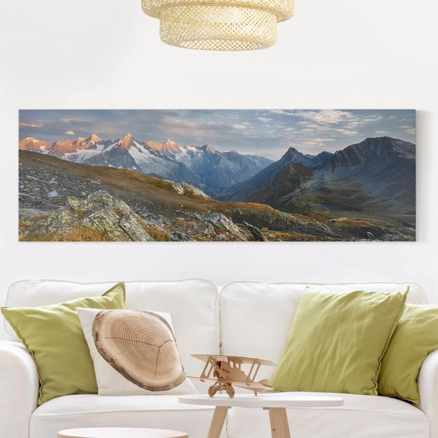 Leinwandbild Col De Fenêtre Schweiz Union Rustic Größe: 60 cm H x 180 cm B, Format: 260g/qm Canvas on Productcaster.