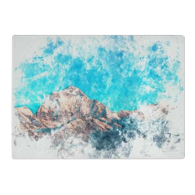 Tempered Glass Annapurna Circuit in Nepal Watercolour Chopping Board East Urban Home Size: 28.5 cm x 39 cm on Productcaster.