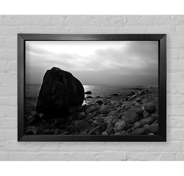 The Rock That Blocks The Sun B N W Framed Print Highland Dunes Size: 84.1cm H x 118.9cm W x 3.4cm D on Productcaster.