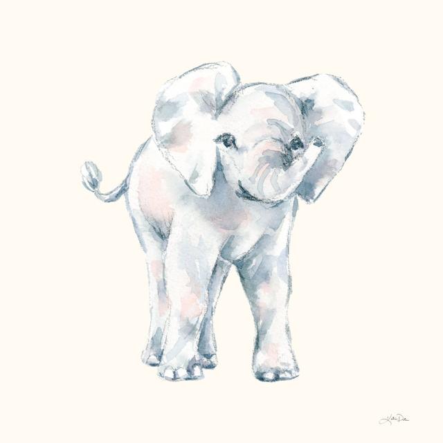 Baby Elephant On Cream by Katrina Pete - Wrapped Canvas Art Prints Isabelle & Max Size: 30cm H x 30cm W x 3.8cm D on Productcaster.