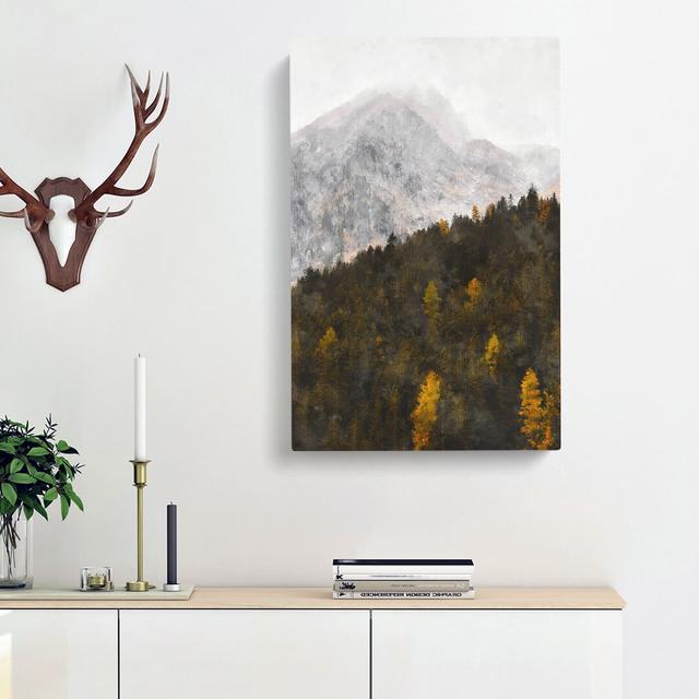 Half Mountain Half Forest - Wrapped Canvas Painting Print East Urban Home Size: 60cm H x 40cm W x 3cm D on Productcaster.