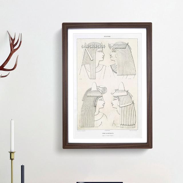 Egyptian Ladies by Emile Prisse D'avennes - Picture Frame Painting Print East Urban Home Size: 65cm H x 48cm W x 2cm D, Frame Option: Walnut Framed on Productcaster.