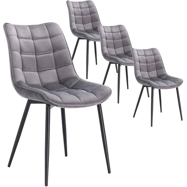 Set Of 4 Dining Room Chairs Kitchen Chair Cushioned Chair Design Chair With Backrests With Fabric Seat And Metal Frame Corrigan Studio Upholstery Colo on Productcaster.