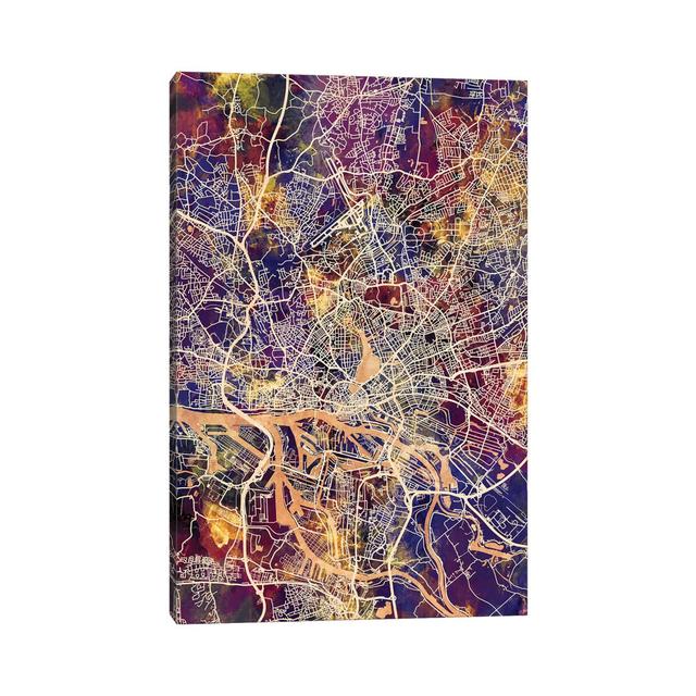 London England Street Map IV by Michael Tompsett - Wrapped Canvas Art Prints Borough Wharf Size: 101.6cm H x 66.04cm W x 1.91cm D on Productcaster.