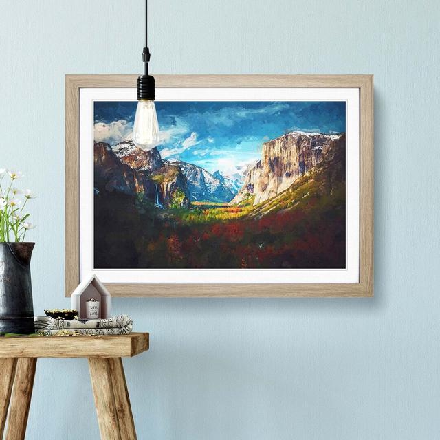 Tunnel View of Yosemite in Abstract - Picture Frame Graphic Art Print East Urban Home Size: 60cm H x 91cm W x 2cm D, Frame Option: Oak on Productcaster.