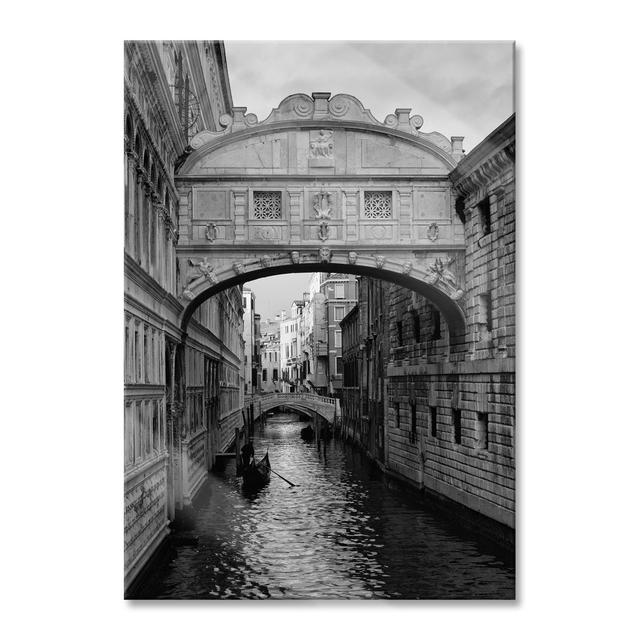 Romantic Canal In Venice - No Frame Print on Glass Brayden Studio Size: 60cm H x 80cm W x 0.4cm D on Productcaster.