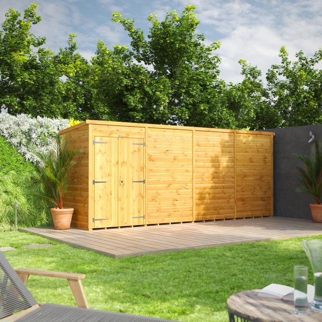 4.3 ft. W x 16.1 ft. D Solid Wood Tongue & Groove Pent Garden Shed POWERSHEDS on Productcaster.