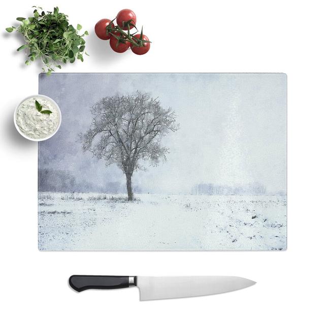 Tree in the Winter Vol.2 Painting Chopping Board East Urban Home Size: 0.4cm H x 28.5cm W x 39cm L on Productcaster.