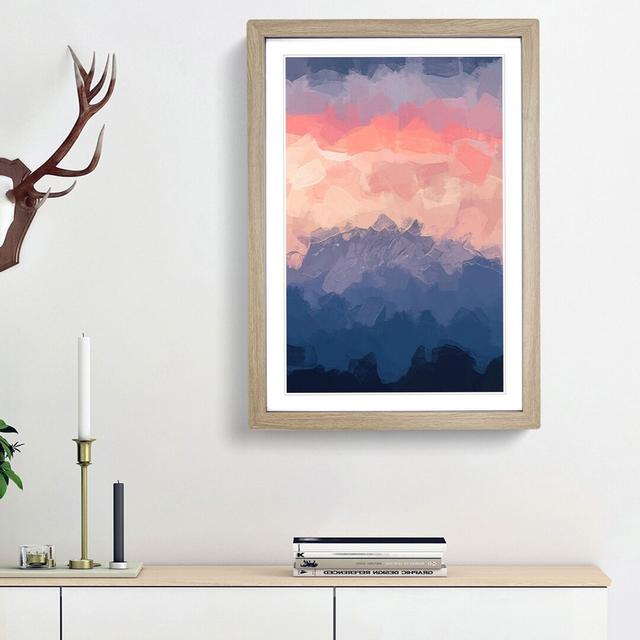 Swiss Mountain in Abstract - Picture Frame Painting Print East Urban Home Frame Option: Oak Framed, Size: 48cm H x 36cm W x 2cm D on Productcaster.