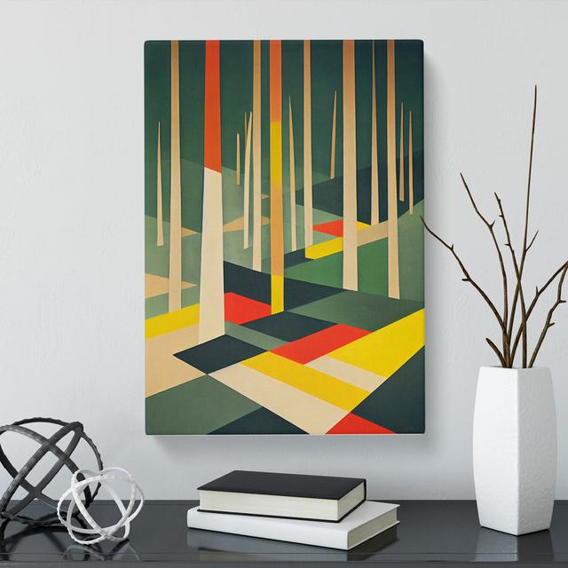 Bourkelands Spring Forest Suprematism - Wrapped Canvas Print Marlow Home Co. Size: 50cm H x 35cm W x 3cm D on Productcaster.