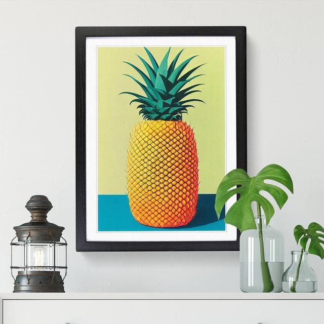 Vintage Pineapple - Picture Frame Print Big Box Art Size: 46cm H x 34cm W x 2cm D, Frame Colour: Walnut on Productcaster.