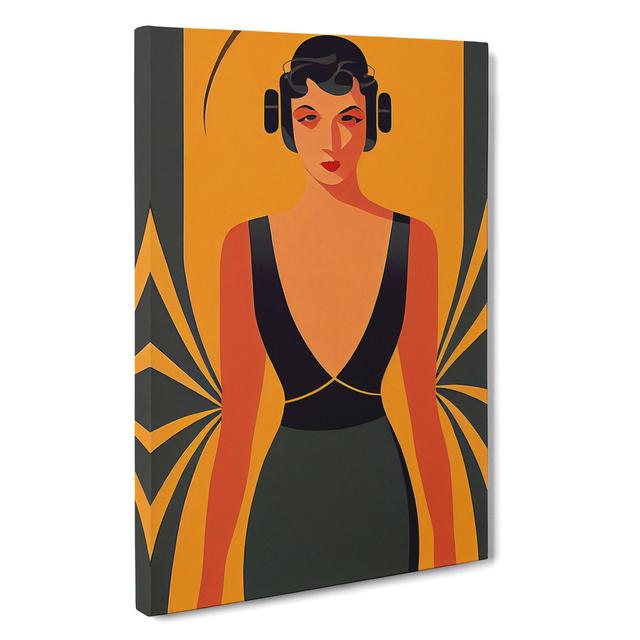 Art Deco Woman No.3 - Wrapped Canvas Graphic Art Fairmont Park Size: 50cm H x 35cm W x 3cm D on Productcaster.