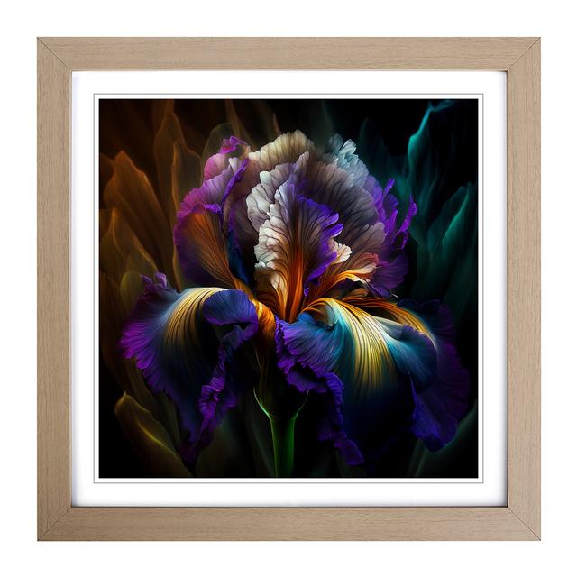 Iris Flower Abstract - Print Marlow Home Co. Format: Oak on Productcaster.