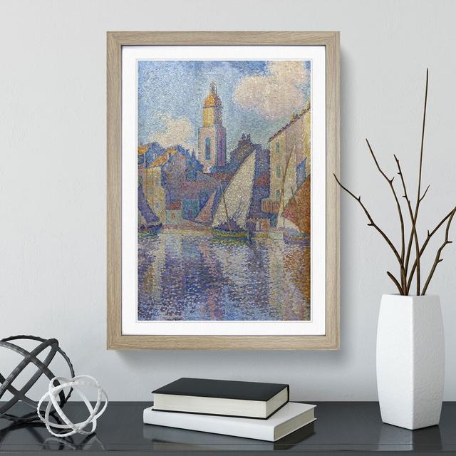 Bell Tower of Saint-Tropez by Paul Signac - Picture Frame Painting East Urban Home Size: 36cm H x 27cm W x 2cm D, Frame Option: Oak on Productcaster.