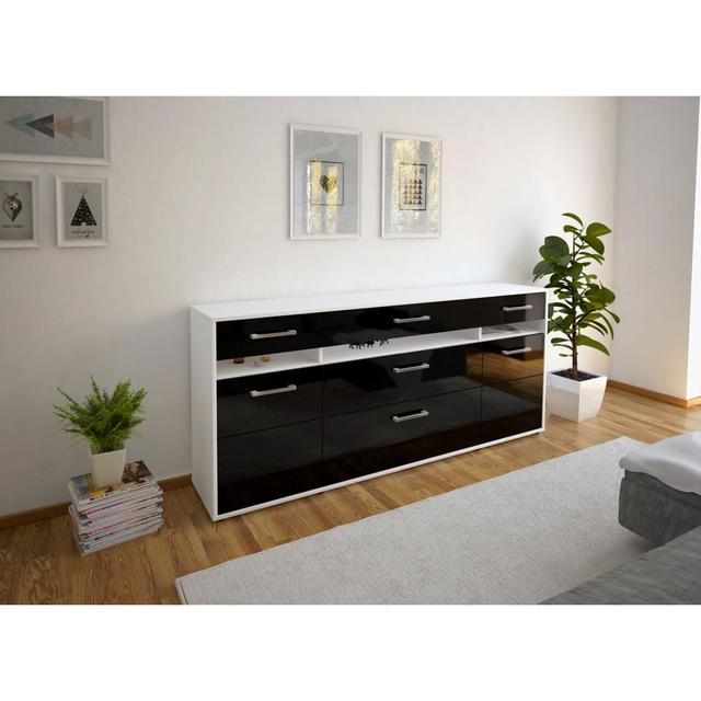 Lejla 180cm Wide 5 Drawer Sideboard 17 Stories Colour: Black/White on Productcaster.