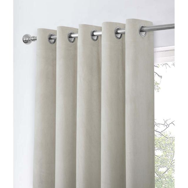 Latvina Eyelet Sheer Curtain (Set of 2) Ebern Designs Colour: Natural, Panel Size: 114 W x 137 D cm on Productcaster.