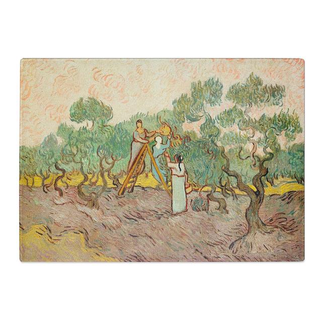 Women Picking Olives by Vincent Van Gogh Chopping Board East Urban Home Size: 0.4cm H x 20cm W x 28.5cm L on Productcaster.