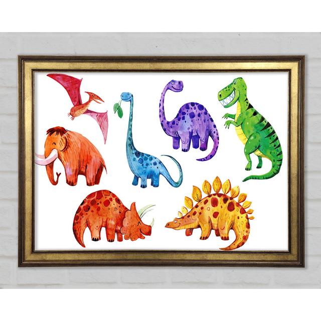 Dinosaur Assortment - Single Picture Frame Art Prints Isabelle & Max Size: 84.1cm H x 118.9cm W x 1.5cm D on Productcaster.