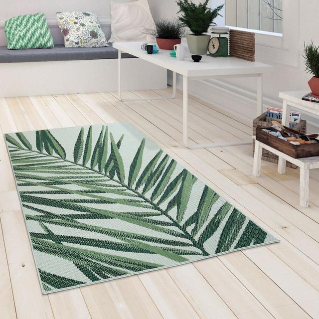 Ellinger Floral Machine Woven Flatweave Green Area Rug 17 Stories Rug Size: Rectangle 140 x 200cm on Productcaster.