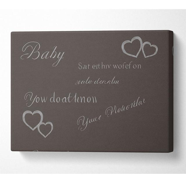 Music Quote Baby You Light Up My World 1D Chocolate - Print Happy Larry Size: 81cm H x 121.9cm W x 10cm D on Productcaster.