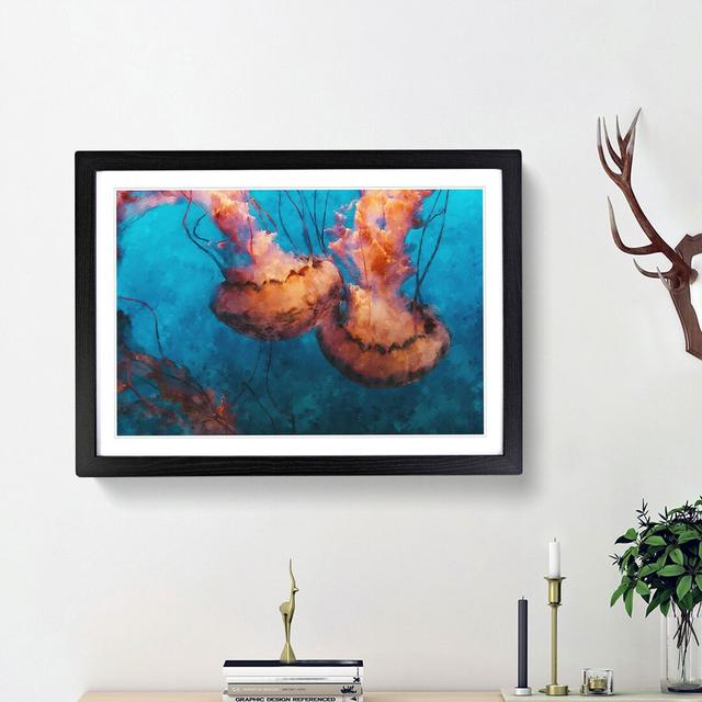 Pink Jellyfish - Picture Frame Painting Print East Urban Home Frame Option: Black Framed, Size: 62cm H x 87cm W x 2cm D on Productcaster.