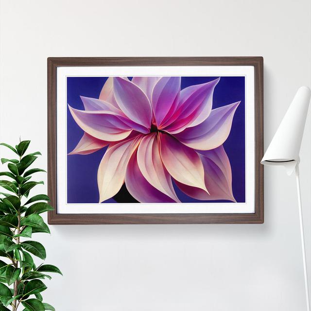 Enviable Modern Flower Abstract - Picture Frame Graphic Art 17 Stories Size: 46cm H x 64cm W, Frame Colour: Walnut on Productcaster.