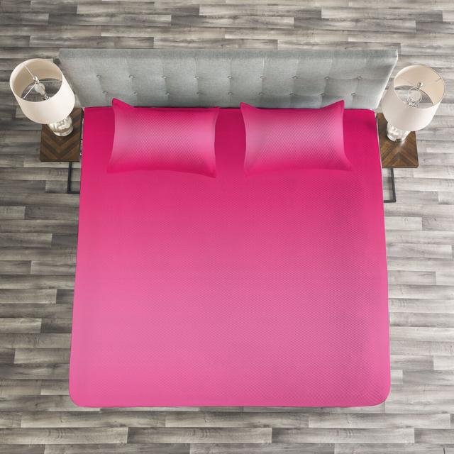 Pink Microfibre Bedspread Set East Urban Home Size: 220 x 264 cm Bedspread - 2 Shams on Productcaster.