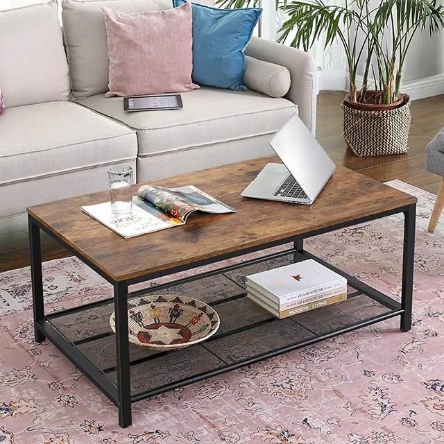 Rectangular Coffee Table made of Wood in Brown with Storage by Selsey Living on Productcaster.