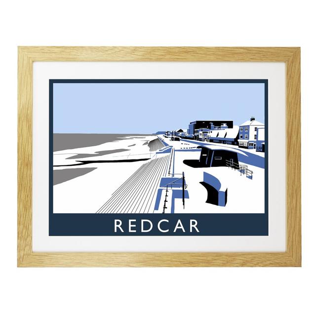 Redcar In Snow by Richard O'Neil - Print East Urban Home Format: Oak Wood Frame, Size: 33.5 cm H x 43.5 cm W x 2.2 cm D on Productcaster.