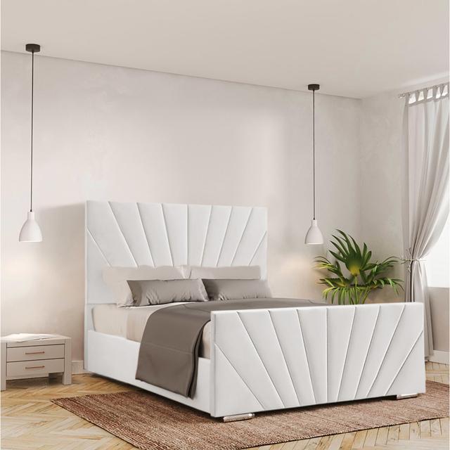 Pendergrast Upholstered Bed Fairmont Park Size: Super King (6'), Colour: White on Productcaster.