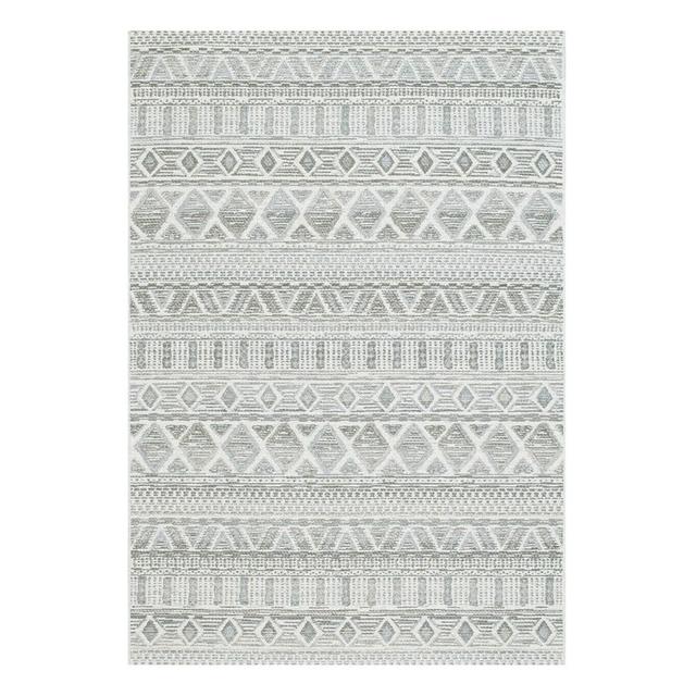 Eula Geometric Machine Woven Silver Area Rug Natur Pur Rug Size: Rectangle 160 x 230cm on Productcaster.