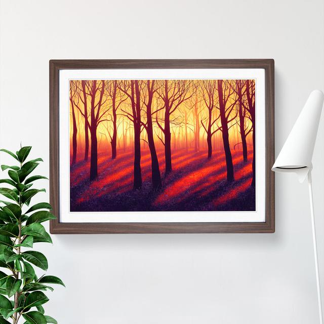 Striking Forest Sunset Vol.5 - Picture Frame Graphic Art Alpen Home Size: 34cm H x 46cm W x 2cm D, Frame Colour: Walnut on Productcaster.