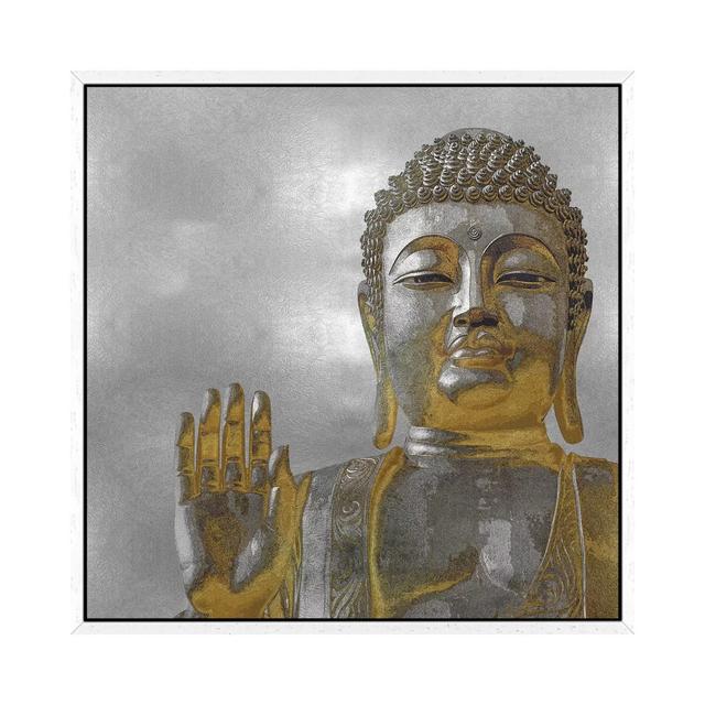 Silver And Gold Buddha by Tom Bray - Gallery-Wrapped Canvas Giclée on Canvas Langley Street Size: 66.04cm H x 66.04cm W x 3.81cm D, Format: White Floa on Productcaster.