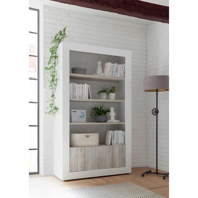 Hisey 110 Cm Wide Highboard Brayden Studio Colour: White/Pine on Productcaster.