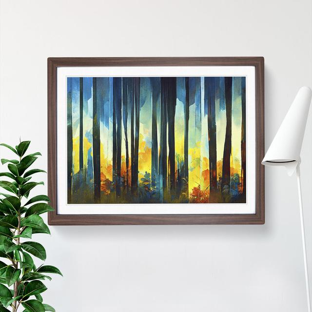 Ice Cool Abstract Forest Vol.5 - Picture Frame Painting Alpen Home Size: 34cm H x 46cm W x 2cm D, Frame Colour: Walnut on Productcaster.