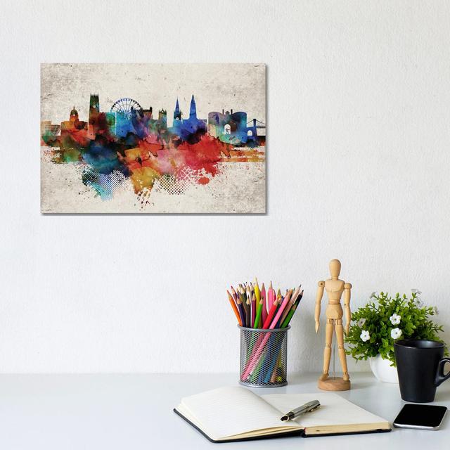 Nottingham Abstract Skyline by WallDecorAddict - Wrapped Canvas Art Prints Latitude Run Size: 20.32cm H x 30.48cm W x 1.905cm D on Productcaster.