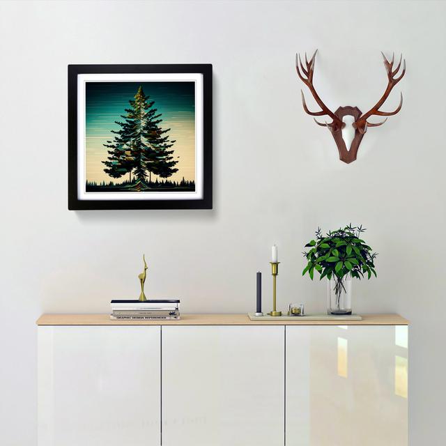 Pine Tree Glitch - Print Alpen Home Frame Colour: Black on Productcaster.