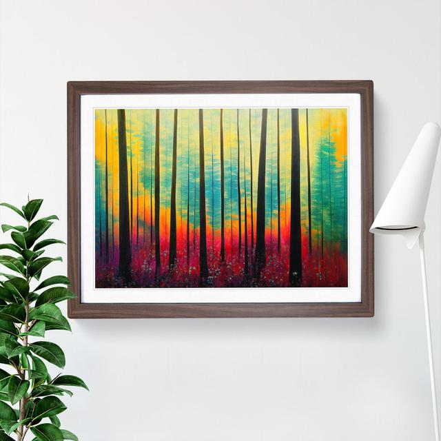 Spring Forest Abstract Vol.4 - Picture Frame Graphic Art Alpen Home Size: 34cm H x 46cm W x 2cm D, Frame Colour: Walnut on Productcaster.