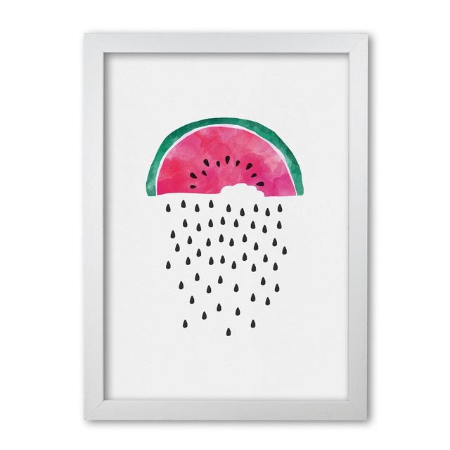 Watermelon Rain - Print East Urban Home Format: White Grain Frame, Size: 60 cm H x 42 cm W x 5 cm D on Productcaster.