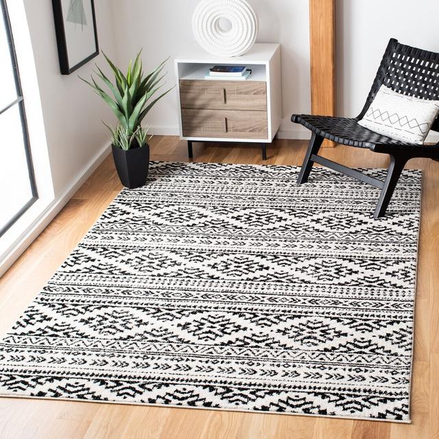 Looped Rug in Ivory with Geometric Pattern by Bloomsbury Market on Productcaster.